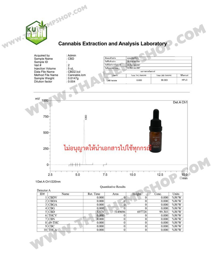 ใบรับรองผลการวิเคราะห์คุณภาพสินค้า COA (Certificate of Analysis)